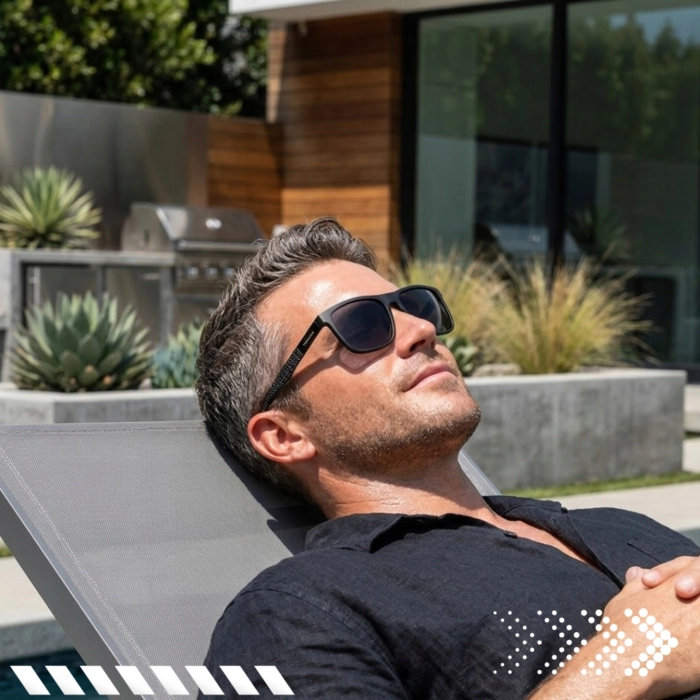 Okulary Przeciwsłoneczne Męskie Polaryzacyjne Terraview Nerdy UV400 Czarne + Etui