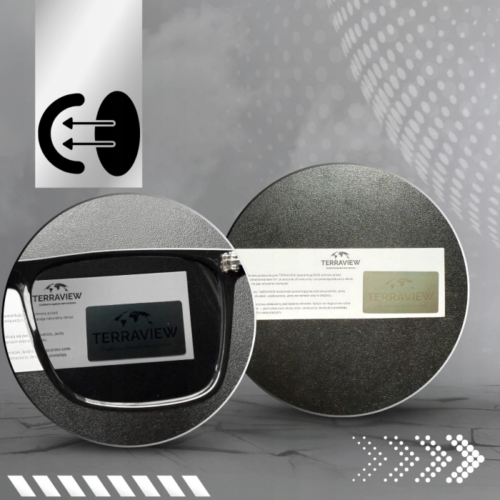 Okulary Przeciwsłoneczne Męskie Polaryzacyjne Terraview Nerdy UV400 Czarne + Etui