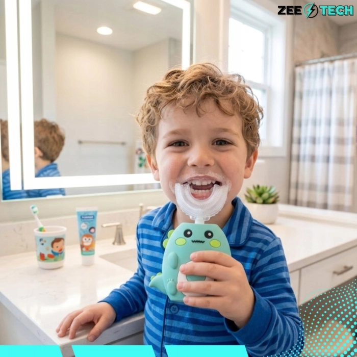 Szczoteczka soniczna dla dzieci 2–12 lat 360° – różowa