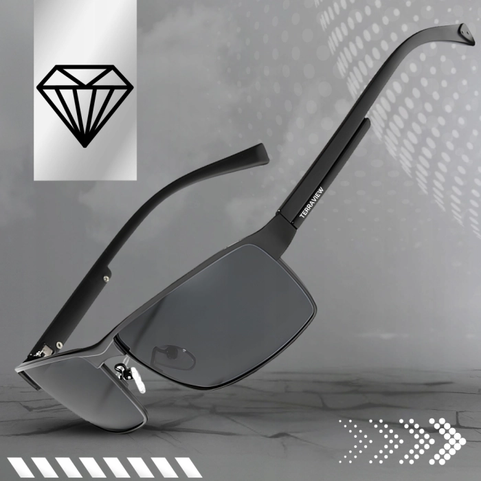 Okulary Przeciwsłoneczne męskie fotochromowe Terraview z polaryzacją + Etui (Srebrne)