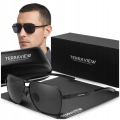 Okulary Przeciwsłoneczne męskie pilotki Terraview z polaryzacją + Filtr UV400 (czarne)