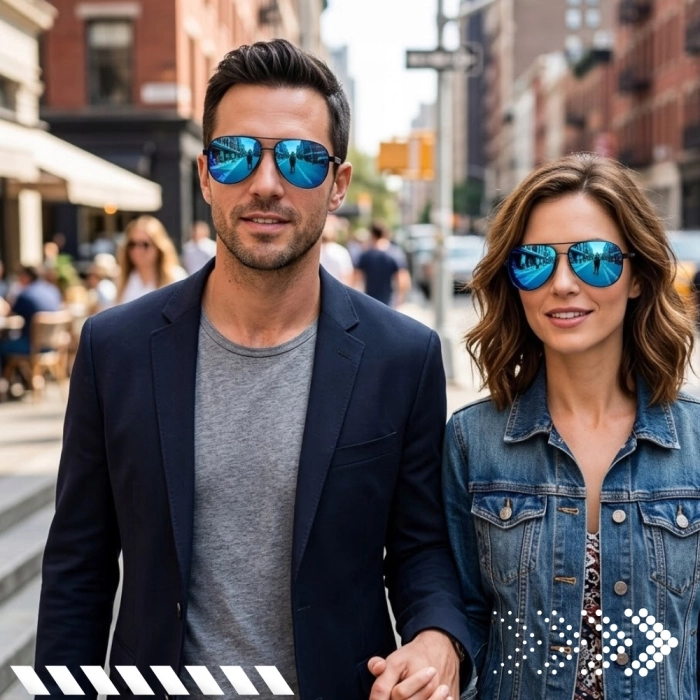 Okulary Przeciwsłoneczne męskie pilotki Terraview z polaryzacją + Filtr UV400 (czarne)