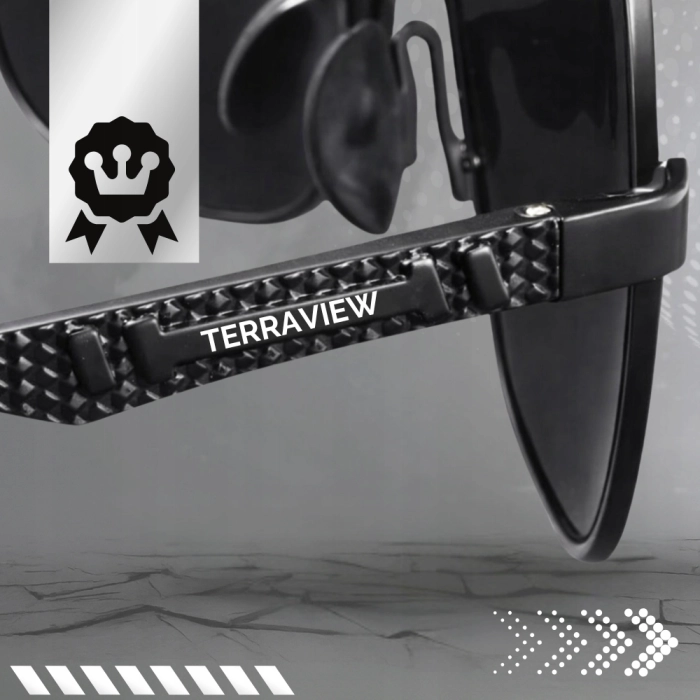 Okulary Przeciwsłoneczne męskie pilotki Terraview z polaryzacją + Filtr UV400 (czarne)