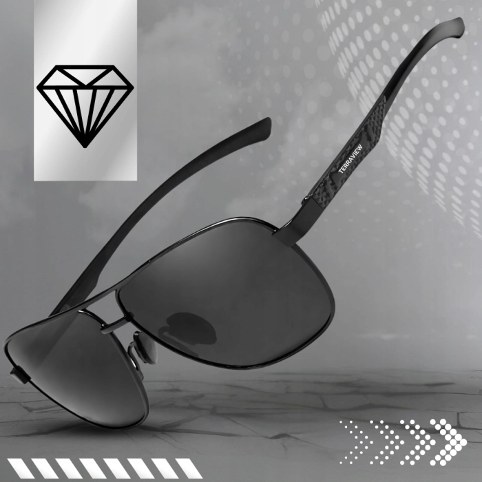 Okulary Przeciwsłoneczne męskie pilotki Terraview z polaryzacją + Filtr UV400 (niebieskie)