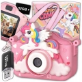 Aparat fotograficzny cyfrowy dla dzieci 40 mpx - Aniołek + Karta 32 GB (Różowy)