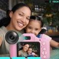 Aparat fotograficzny cyfrowy dla dzieci 40 mpx - Aniołek + Karta 32 GB (Różowy)
