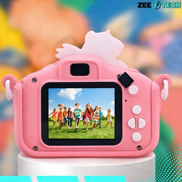 Aparat fotograficzny cyfrowy dla dzieci 40 mpx - Aniołek + Karta 32 GB (Różowy)