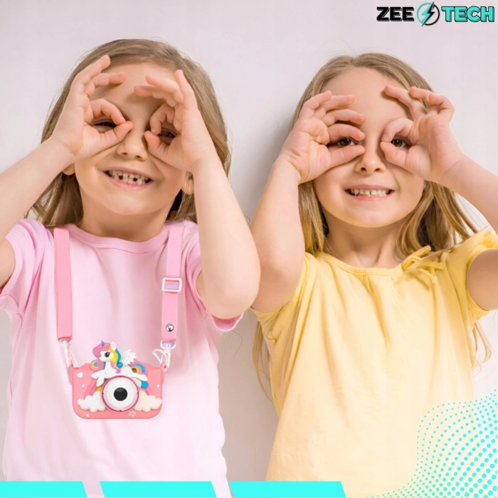 Aparat fotograficzny cyfrowy dla dzieci 40 mpx - Aniołek + Karta 32 GB (Różowy)