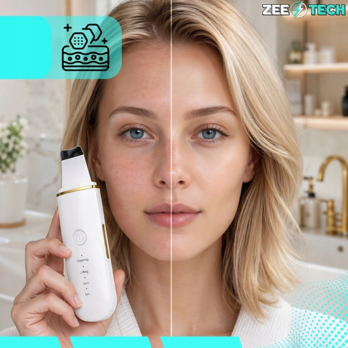 Urządzenie do peelingu kawitacyjnego 3w1 – oczyszczanie twarzy ultradźwiękowe, jonoforeza i sonoforeza, lifting i regeneracja skóry