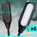 Lampka do czytania książek z klipsem bezprzewodowa 6 LED USB nocna biurkowa