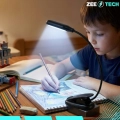 Lampka do czytania książek z klipsem bezprzewodowa 6 LED USB nocna biurkowa