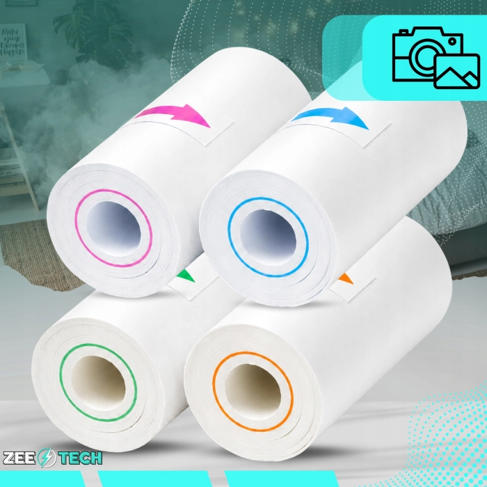 Papier termiczny kolorowy do aparatu natychmiastowego dla dzieci, drukarki termicznej (4 rolki)