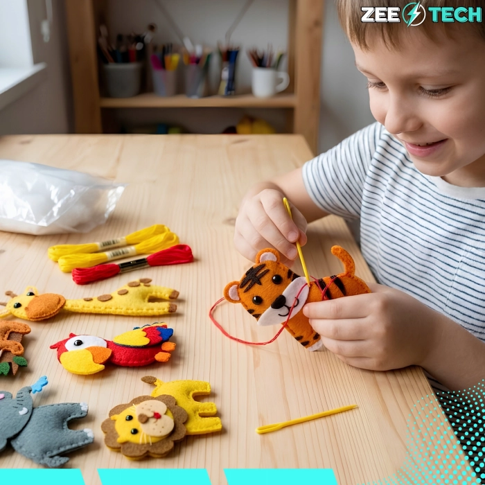 Zestaw do szycia dla dzieci z filcu – zwierzątka DIY, kreatywny prezent