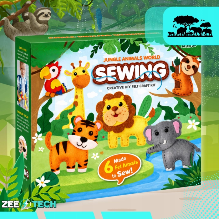 Zestaw do szycia dla dzieci z filcu – zwierzątka DIY, kreatywny prezent