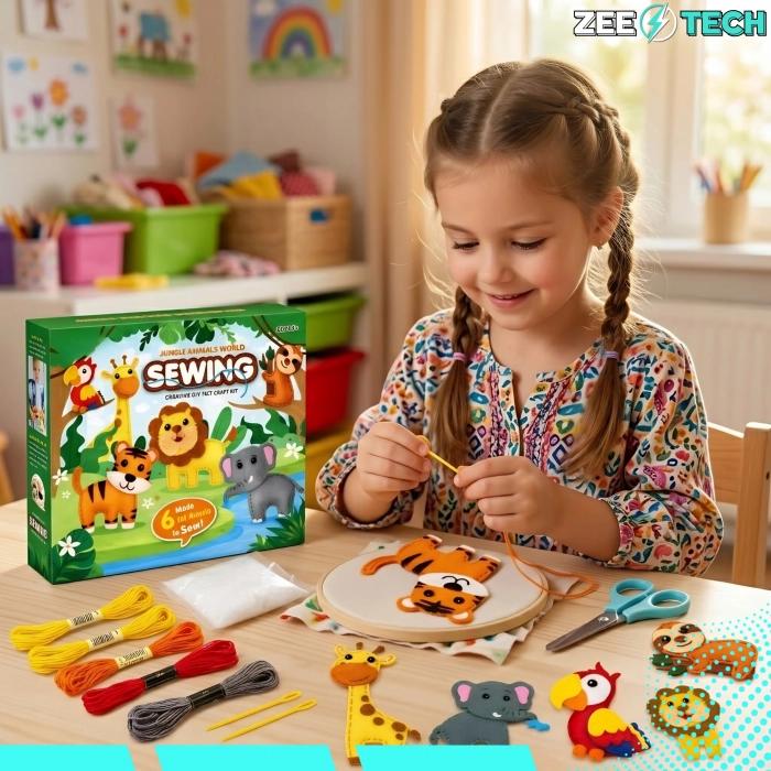 Zestaw do szycia dla dzieci z filcu – zwierzątka DIY, kreatywny prezent