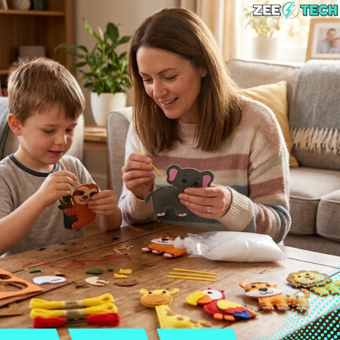 Zestaw do szycia dla dzieci z filcu – zwierzątka DIY, kreatywny prezent