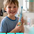 Szczoteczka elektryczna soniczna dla dzieci + 4 tryby + 8 końcówek (Zielona)
