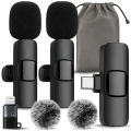 Zestaw 2x mikrofon bezprzewodowy krawatowy Bluetooth do telefonu iPhone