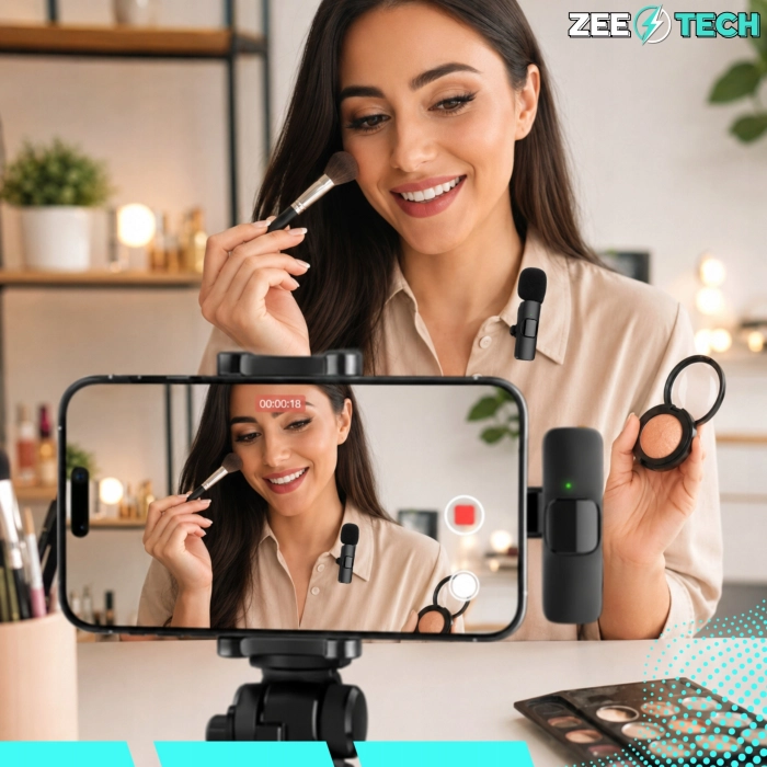 Zestaw 2x mikrofon bezprzewodowy krawatowy Bluetooth do telefonu iPhone