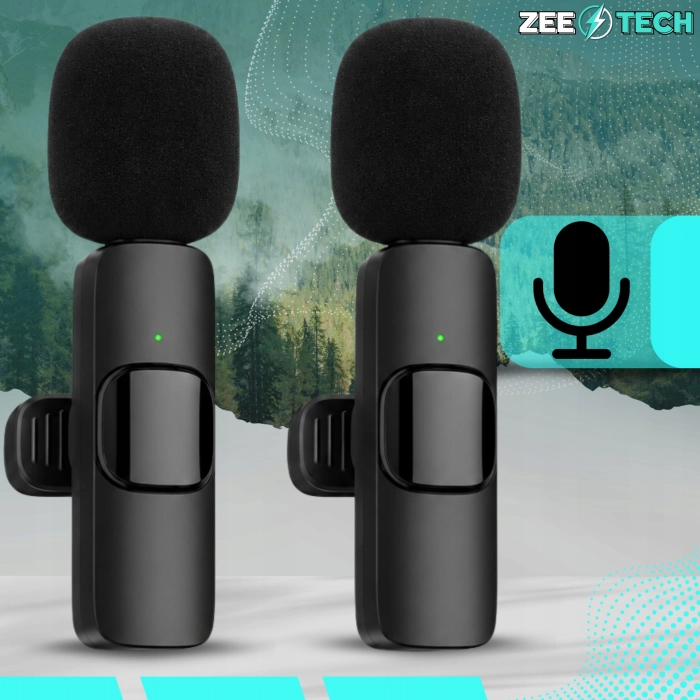 Zestaw 2x mikrofon bezprzewodowy krawatowy Bluetooth do telefonu iPhone