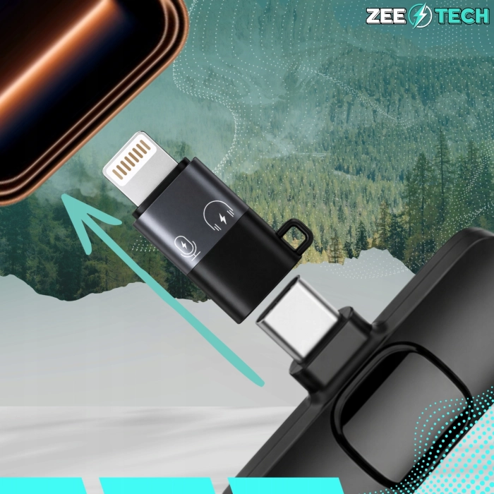 Zestaw 2x mikrofon bezprzewodowy krawatowy Bluetooth do telefonu iPhone