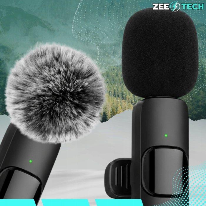 Zestaw 2x mikrofon bezprzewodowy krawatowy Bluetooth do telefonu iPhone