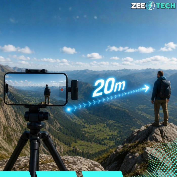 Zestaw 2x mikrofon bezprzewodowy krawatowy Bluetooth do telefonu iPhone