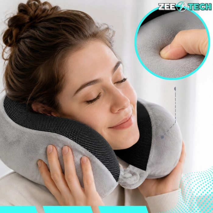Poduszka podróżna na szyję Memory Foam – rogal turystyczny do samolotu i samochodu