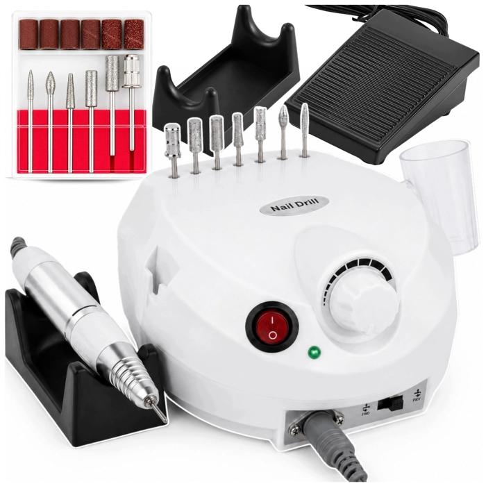 Profesjonalna frezarka do paznokci 65W z zestawem frezów – manicure i pedicure