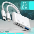 Czytnik kart pamięci SD MicroSD TF 3w1 USB 3.0 - Lightning USB-C