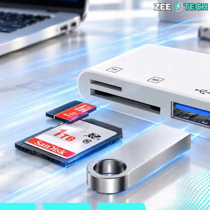 Czytnik kart pamięci SD MicroSD TF 3w1 USB 3.0 - Lightning USB-C