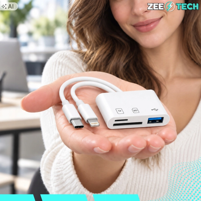 Czytnik kart pamięci SD MicroSD TF 3w1 USB 3.0 - Lightning USB-C