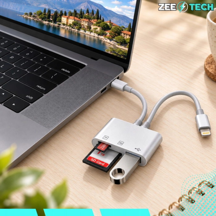 Czytnik kart pamięci SD MicroSD TF 3w1 USB 3.0 - Lightning USB-C