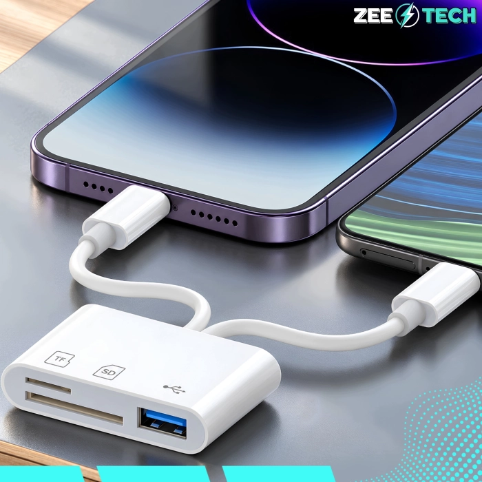 Czytnik kart pamięci SD MicroSD TF 3w1 USB 3.0 - Lightning USB-C